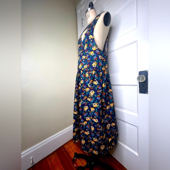 VTG Honors Target Floral Romper Dress Cotton 90s Midi - Picture 4 of 10